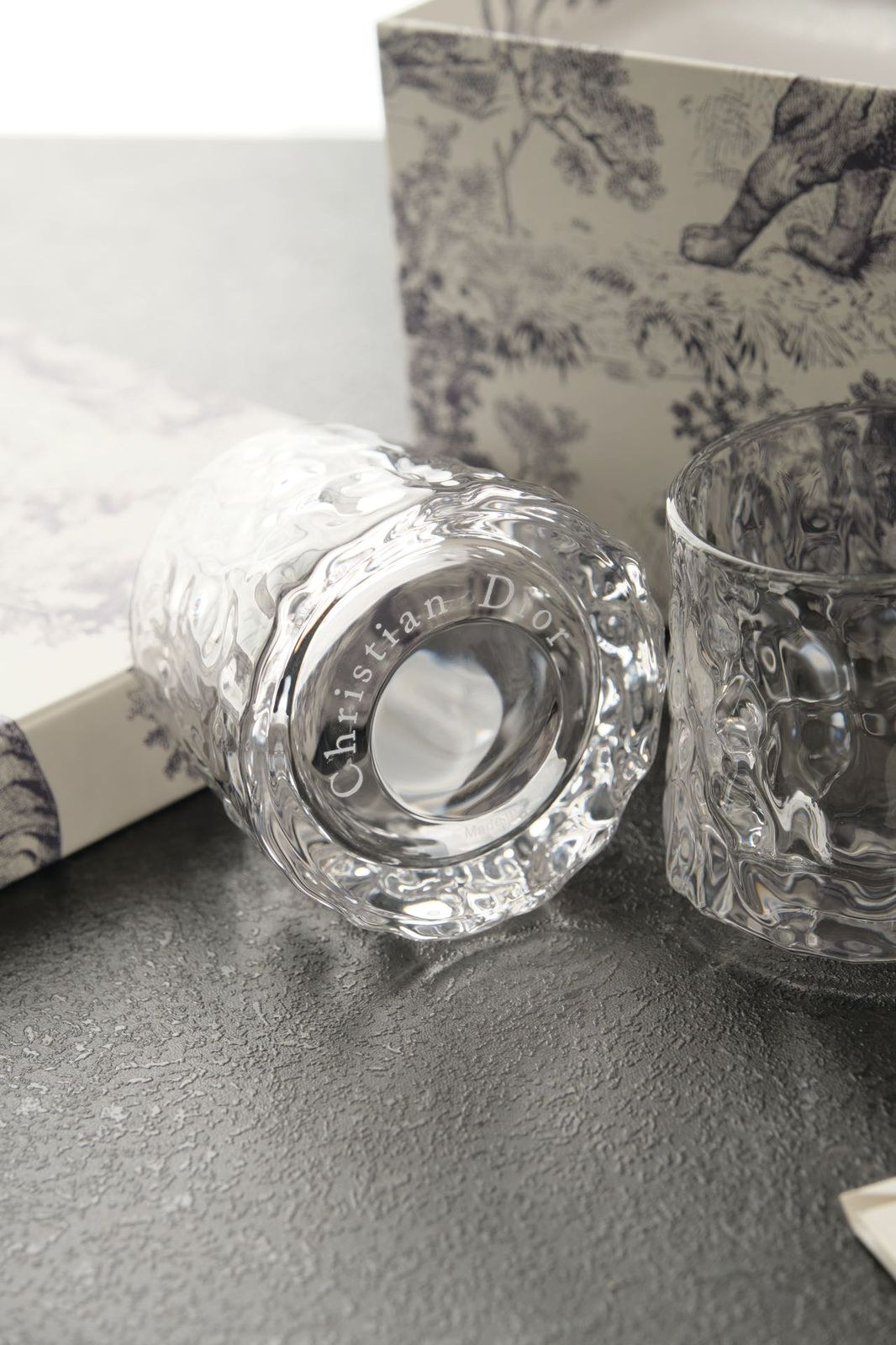 Dior set of six transparent water glasses